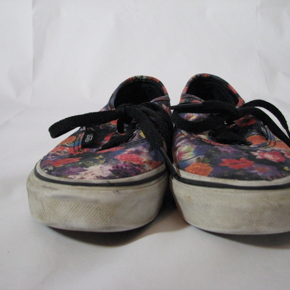 Vans Floral Lace Up Sneakers Kids Size 3 Galaxy - Picture 2 of 8